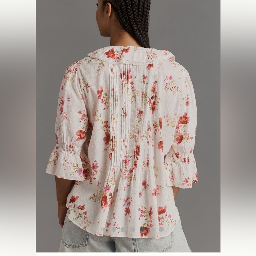 Anthropologie Ruffled Pintuck Blouse - Picture 3 of 10